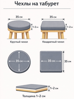 Набор чехлов "PAOLA" для табуретов на резинке жаккард (2 шт.)