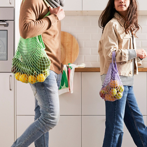 Набор сетчатых сумок IKEATABBERAS (ТАББЕРАС), Хлопок, Зеленый, Сиреневый, 3,3 л, 2 шт