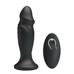 Черная анальная втулка с 12 режимами вибрации Mr Play - 12,4 см.