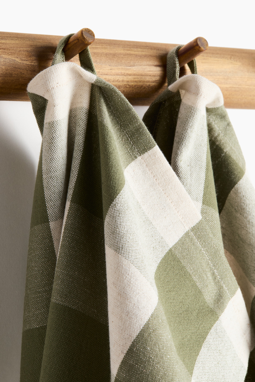 H&M HOME НАБОР КУХОННЫХ ПОЛОТЕНЕЦ ( 2 ШТ.), ОЛИВКОВО-ЗЕЛЕНЫЙ