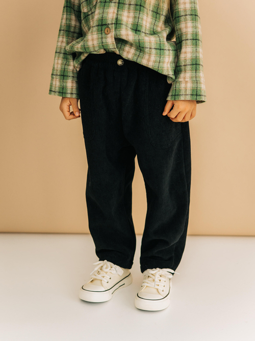 Вельветовые брюки с начесом, Черный