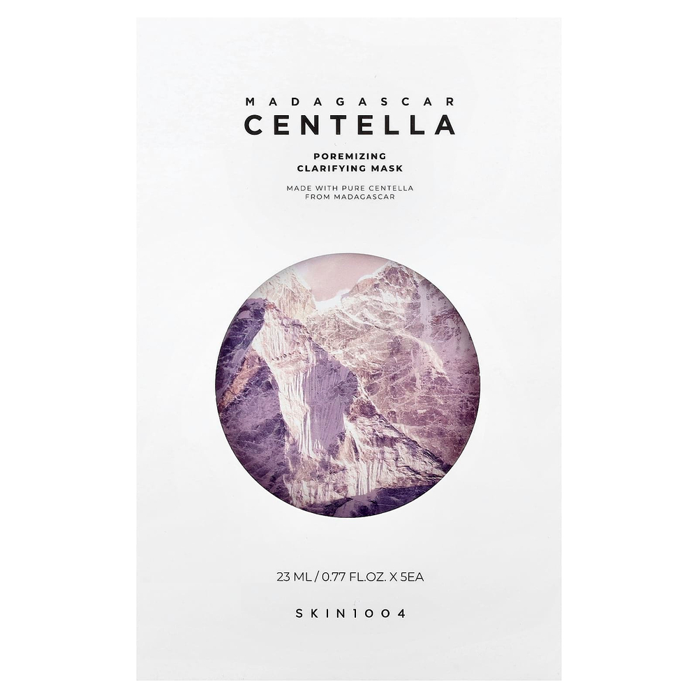 SKIN1004, мадагаскарская готу кола, Poremizing очищающая маска, 5 шт. по 23 мл (0,77 жидк. унции)