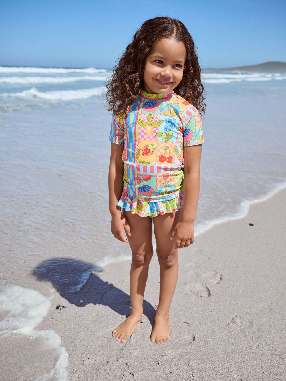 Купальник раздельный для девочки Next AB7-038, Голубой, Зеленый