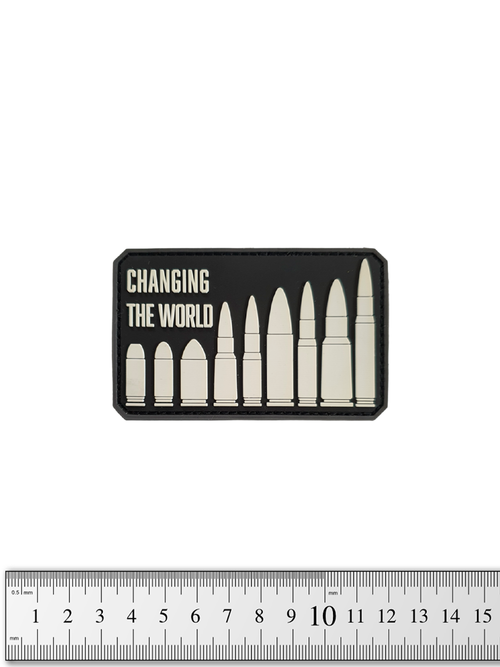 Шеврон Changing the World PVC. Чёрный