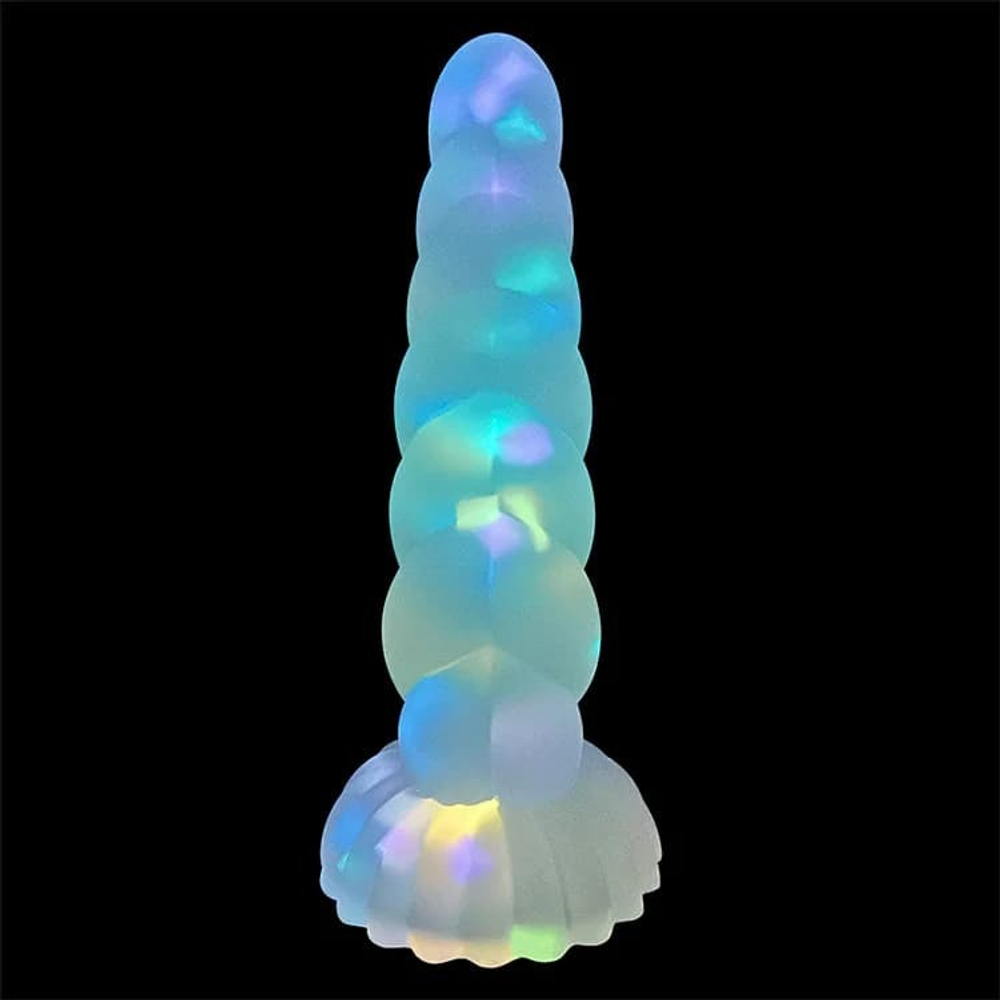 EroHot Glow Втулка анальная светящаяся в темноте с блестками