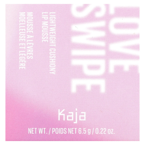 Kaja, Love Swipe, легкий кушон, мусс для губ, оттенок 01, 6,5 г (0,22 унции)