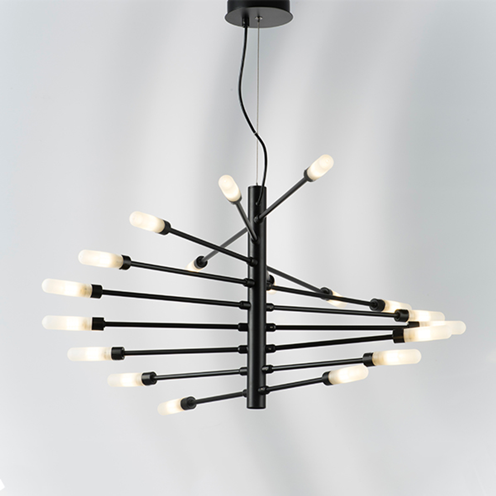 733187 Люстра RAGNO 18х40W G9 ЧЕРНЫЙ МАТОВЫЙ