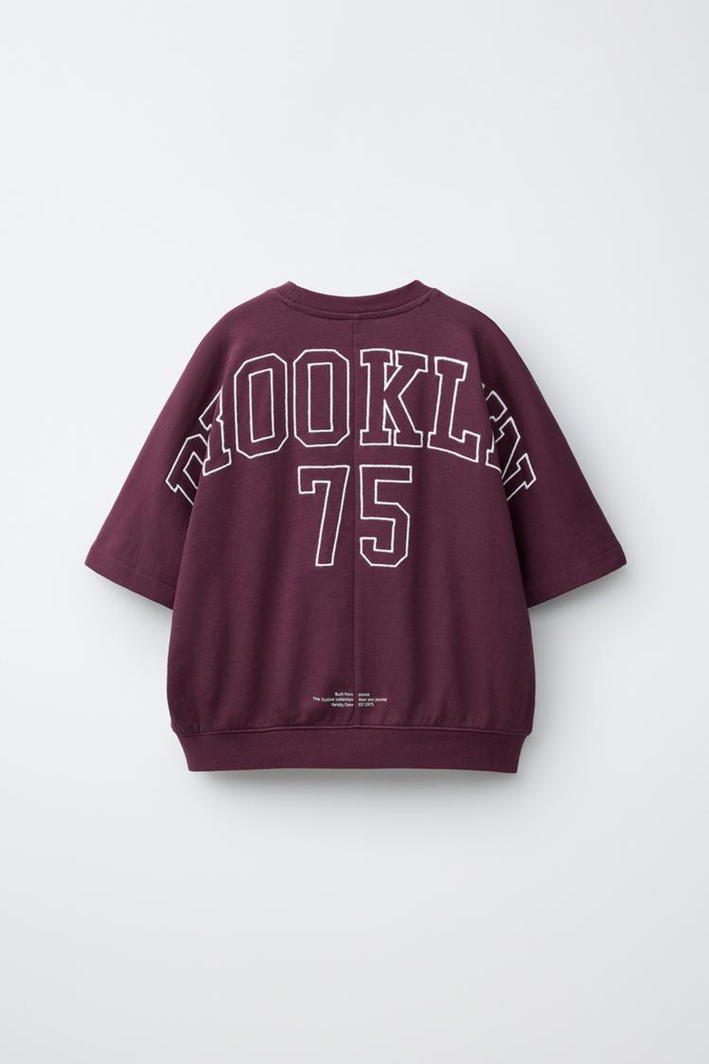 ZARA ФУТБОЛКА ИЗ ФУТЕРА, БУРГУНДИ