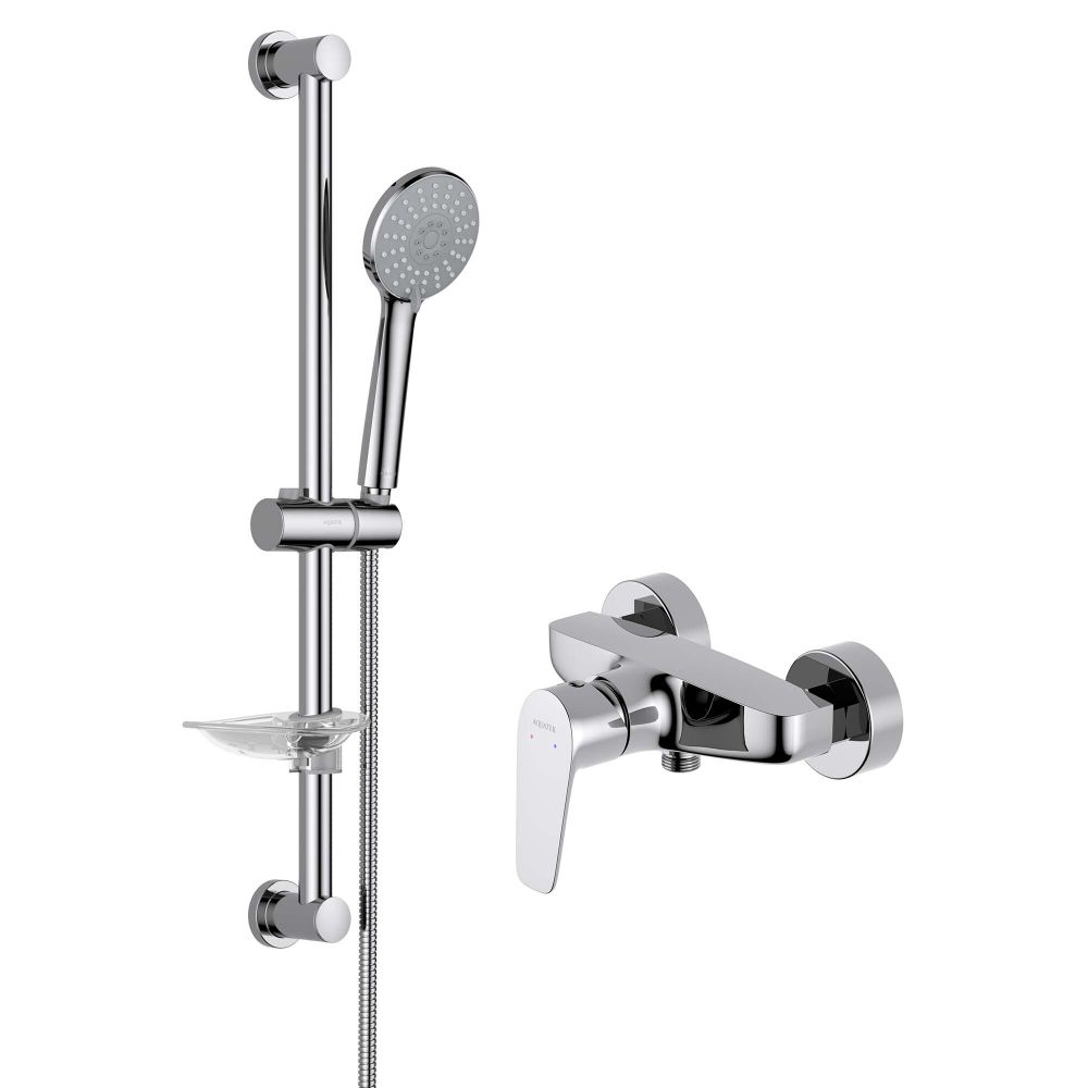 AQ1160CR БЕТТА смеситель для душа + AQ2013CR БЕТТА душевой гарнитур 3jet 65 см