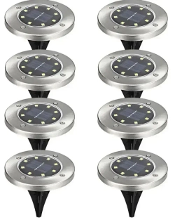 Фонарь садовый на солнечных батареях ForAll 8 Led/Комплект садово-парковый фонарь 8 шт