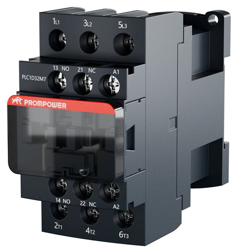 Контактор Prompower PLC1D32M7 серии Pulse, ток 32А, 3 полюса, доп контакт 1НО+1НЗ, катушка 230AC