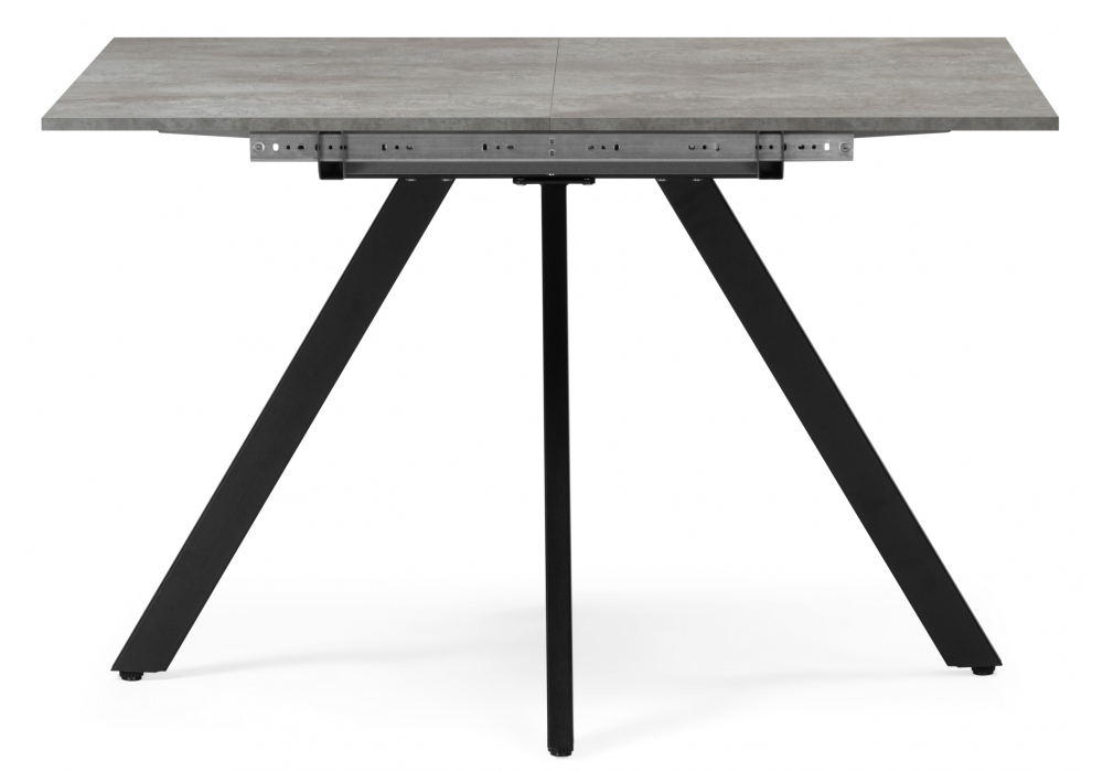 Стол деревянный Woodville Райн 116(160)x77 раздвижной цемент, черный, ножки черные