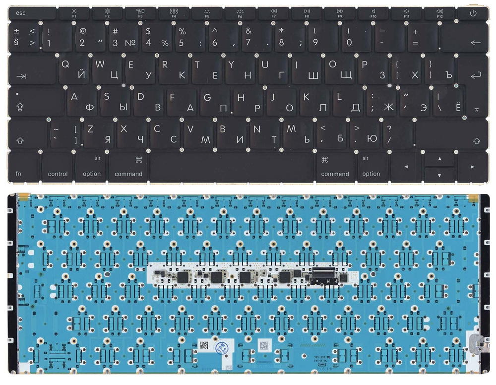 Клавиатура для ноутбука MacBook 12" A1534 2016+ Big Enter черная