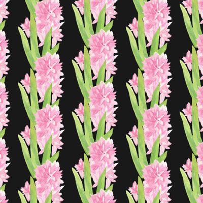 Бесшовный принт с гиацинтами