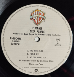 Винтажная виниловая пластинка LP Deep Purple Fireball (Japan 1979) (No Obi) Anyone's Daughter P-6506W