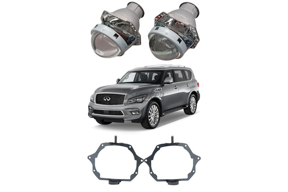 Готовый комплект для замены штатных линз с AFL Infiniti QX80 2013-2017, Тип №1