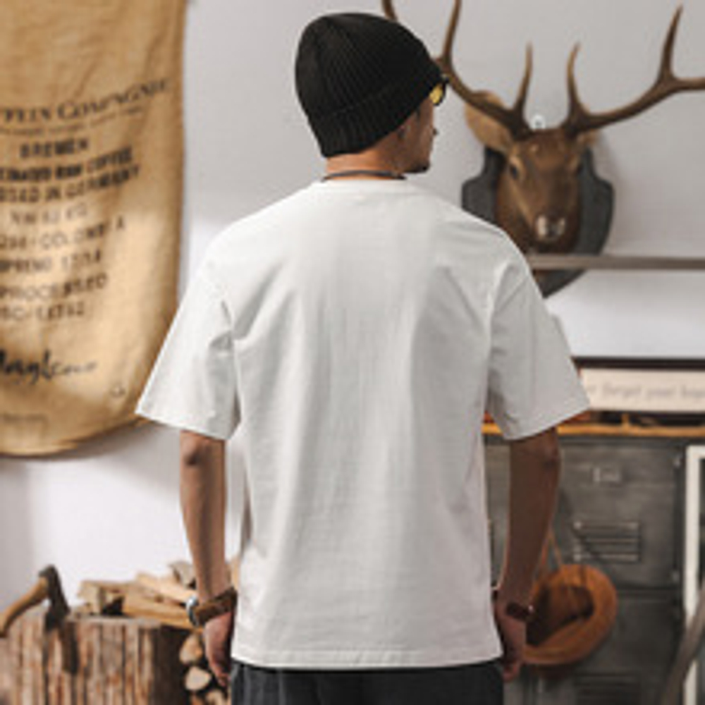 Футболка мужской короткий рукав, новый тренд американский ретро свободный