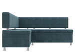 Диван кухонный угловой Стайл левый угол, Бирюзовый, Велюр, 111656L