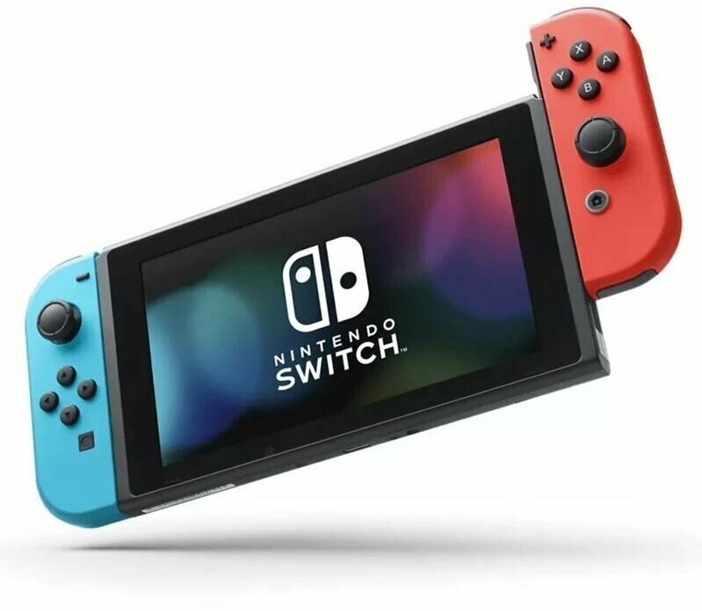 Игровая приставка Nintendo Switch OLED 64 ГБ, без игр, неоновый синий/неоновый красный