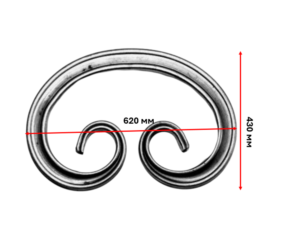 кованый элемент вензель 620х430