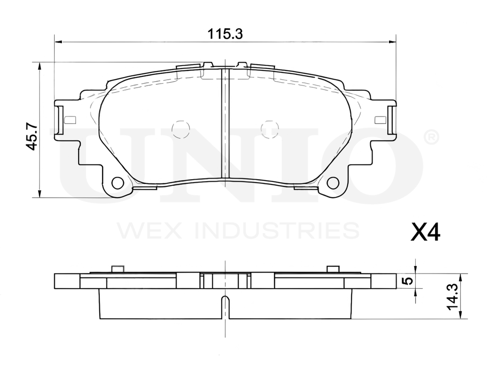 Колодки тормозные диск. задние UNIO BRP-20450