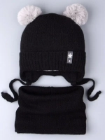 Шапка детская зимняя вязаная и снуд
