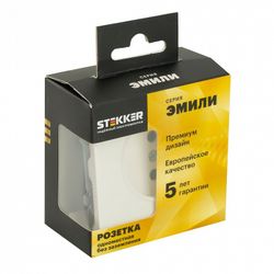 Розетка без заземления и со шторкой, без рамки Stekker Эмили 49876