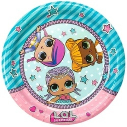 Тарелки (7''/18 см) Кукла ЛОЛ (LOL), 6 шт.