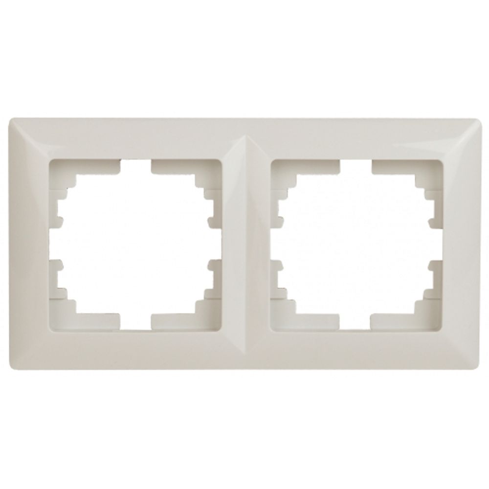 Рамка для розеток и выключателей Intro Solo 4-502-02 на 2 поста, СУ, слоновая кость