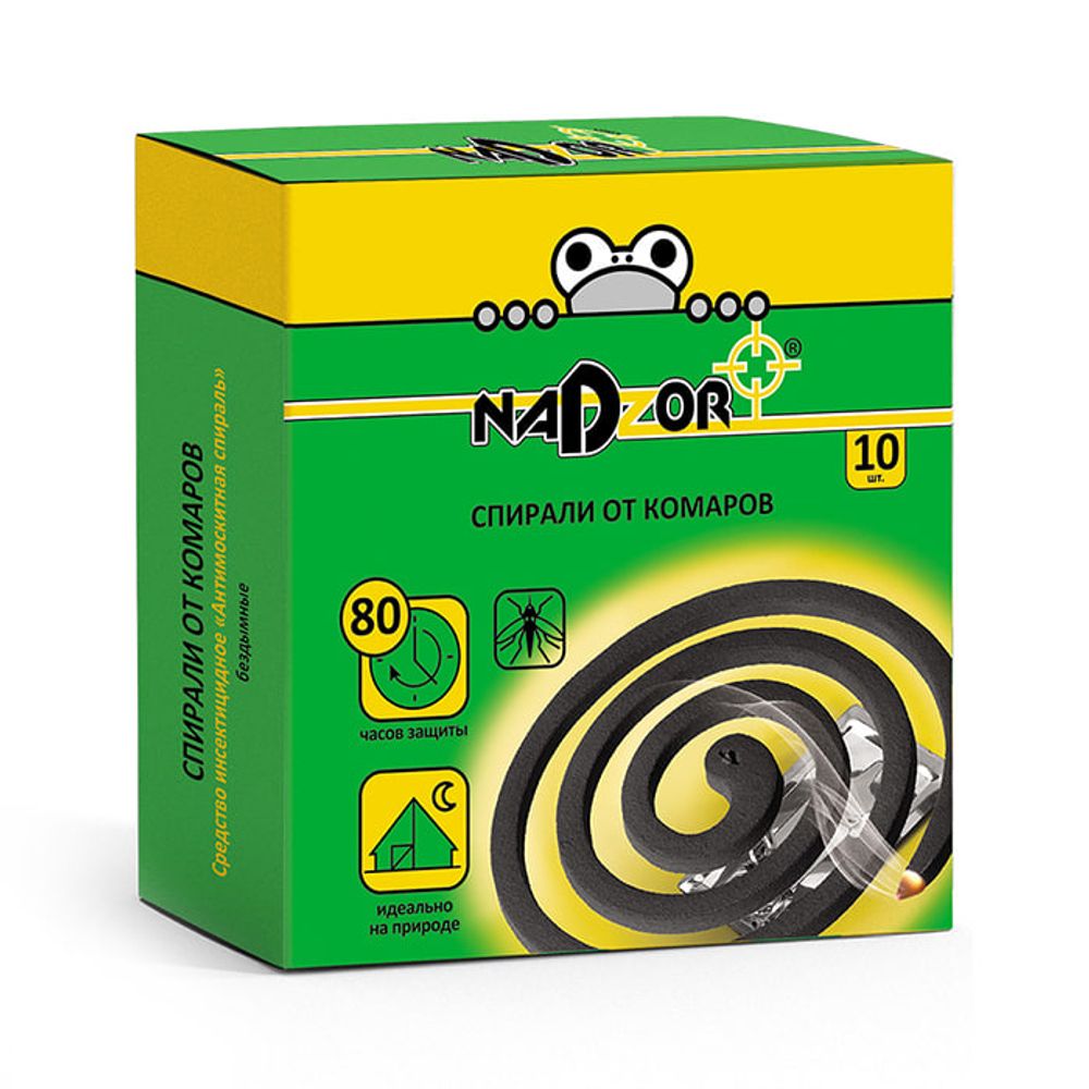 Спирали от комаров и летающих насекомых NADZOR (комплект из 10 шт)