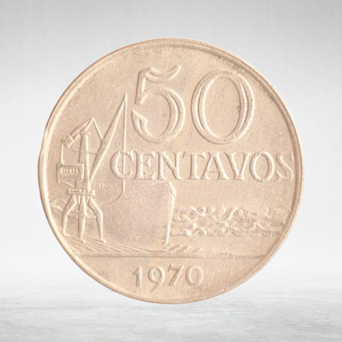 Brasil, 50 Centavos, 1970, VF