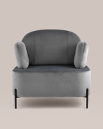 Кресло Кэнди с подлокотниками велюр серый