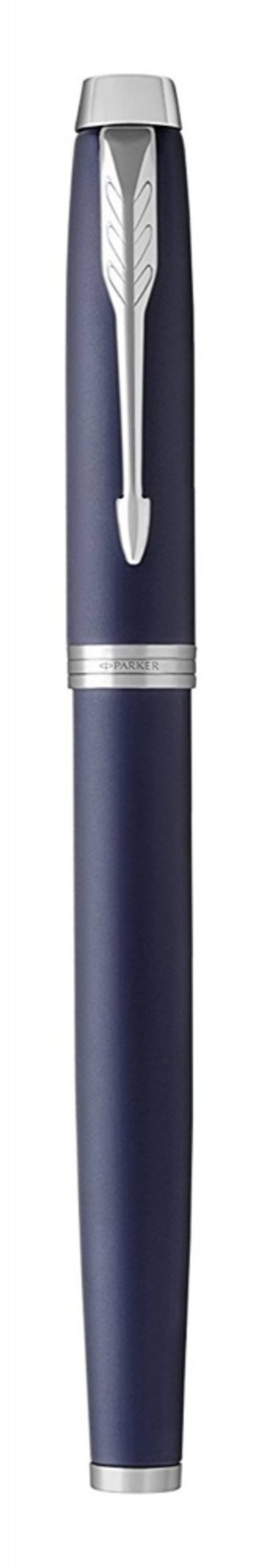Ручка роллер Parker IM Metal Matte Blue CT, стержень: F, цвет чернил: black, в подарочной упаковке.