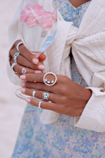 Кольцо «Орбита» с белым цирконом