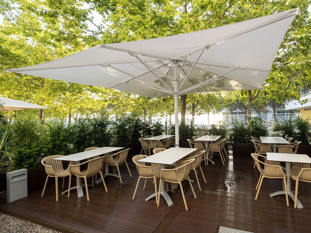 Зонт профессиональный телескопический 6х6 м Scolaro Capri Starwhite, белый, белый