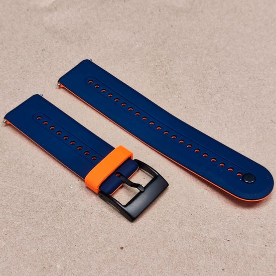 Ремешок 24 мм Elegant для Suunto 9 Baro, Suunto 7, Suunto Spartan Sport силиконовый (Темно-синий/оранжевый)