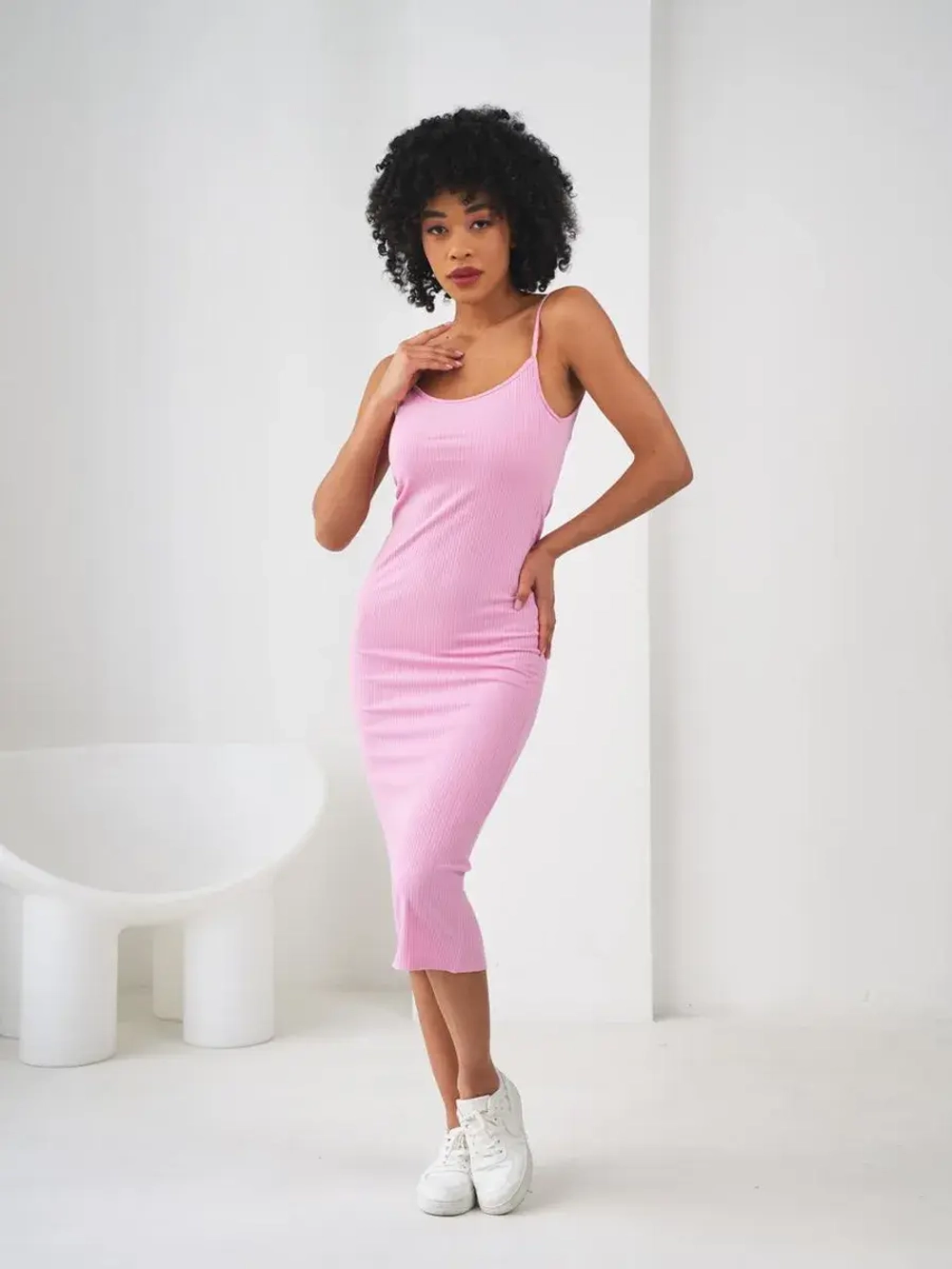 Платье летнее трикотажное лапша