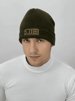 Тактическая военная шапка 5.11 флисовая Олива