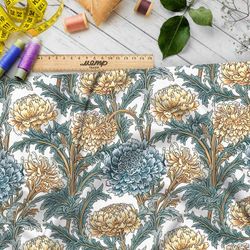 Ткань премиум Оксфорд 600D графические хризантемы