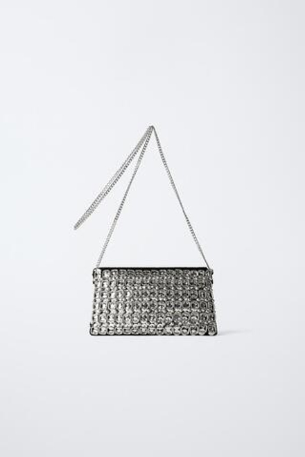 ZARA СУМКА С БУСИНАМИ, ЧЕРНЫЙ