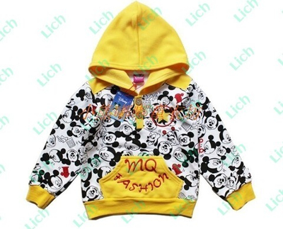 Худи детская с принтом Mickey Mouse, на пуговицах