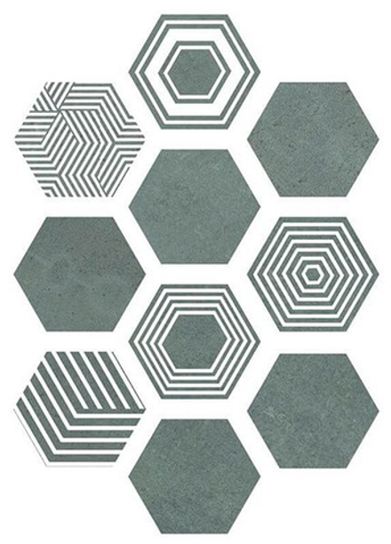 Керамогранит PIER17 Hexa Turquoise (10 вариаций рис.)