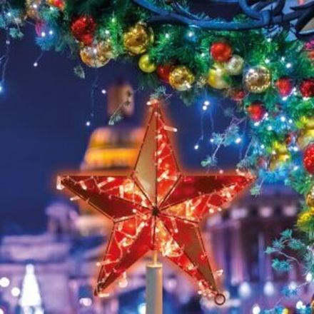 Светодиодная фигура «Звезда» 100 см, 200 светодиодов, с трубой и подвесом, цвет свечения красный NEO