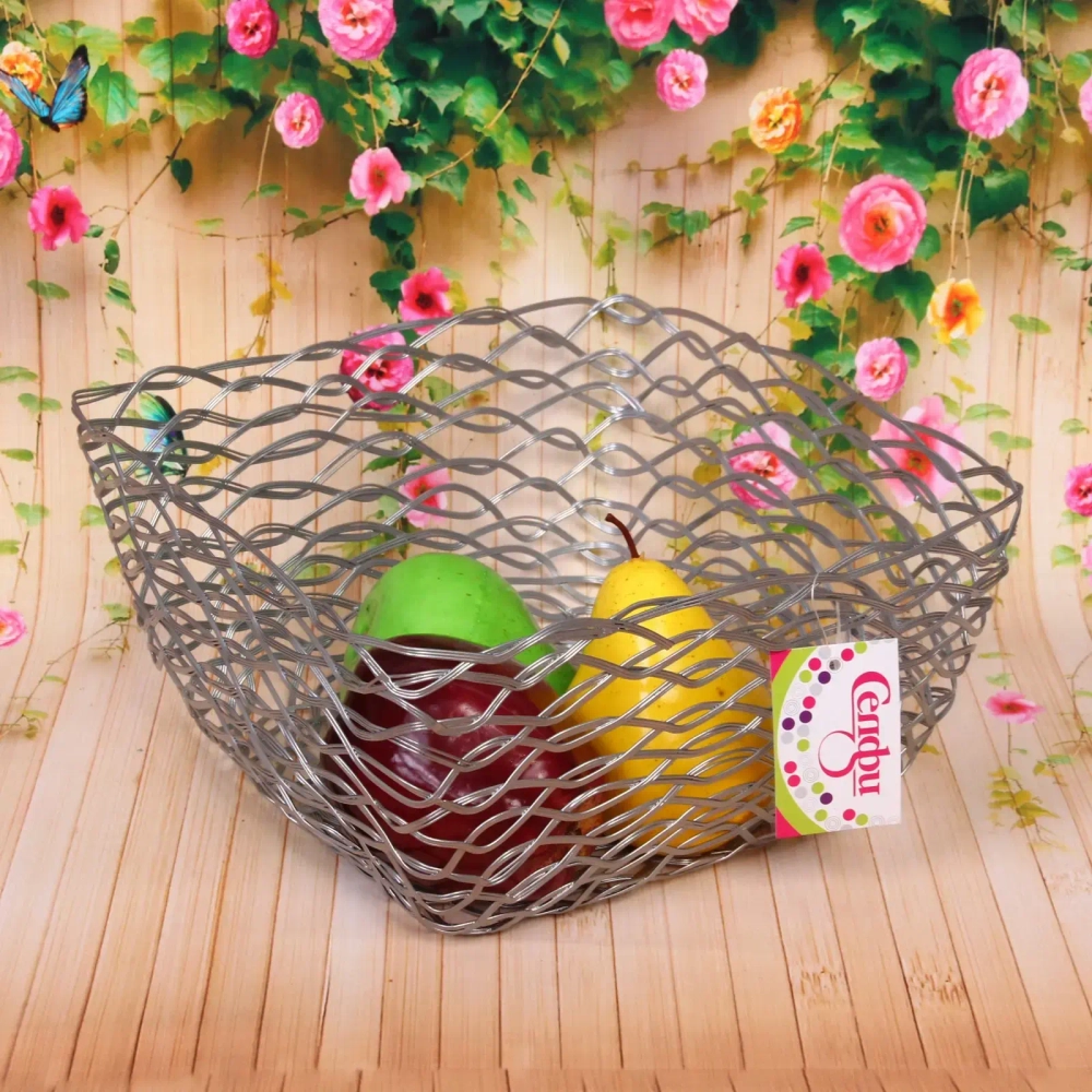 Фруктовница «Brownie» 24*11см волна серая