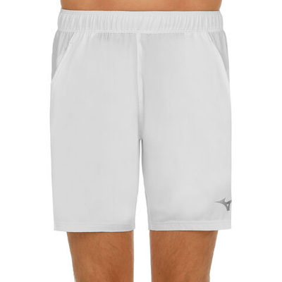 Мужские теннисные шорты Mizuno Flex 8in Shorts Men - White, Silver