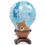 Шар Фольгированный Мишка на возд шаре голубом (Голубой)