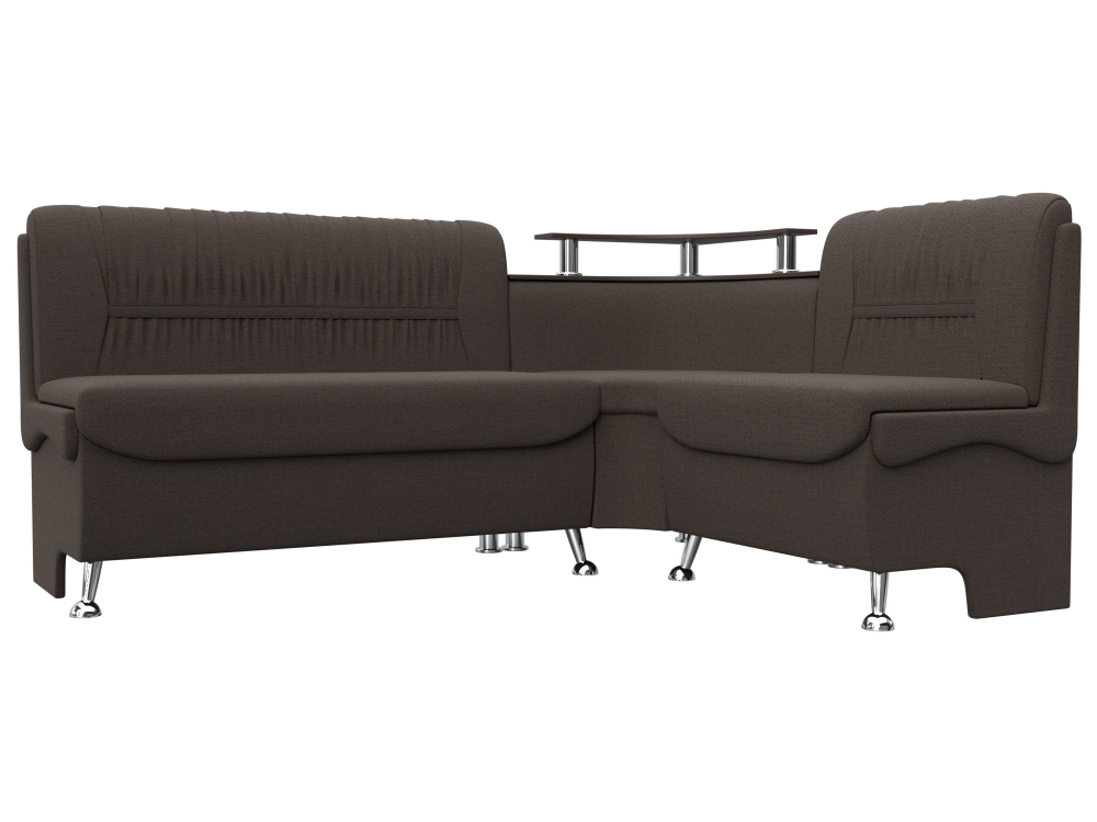 Диван кухонный угловой Сидней правый угол, Амур 05 коричневый, Рогожка, 125901