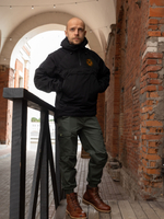 Black insulated windbreaker-anorak