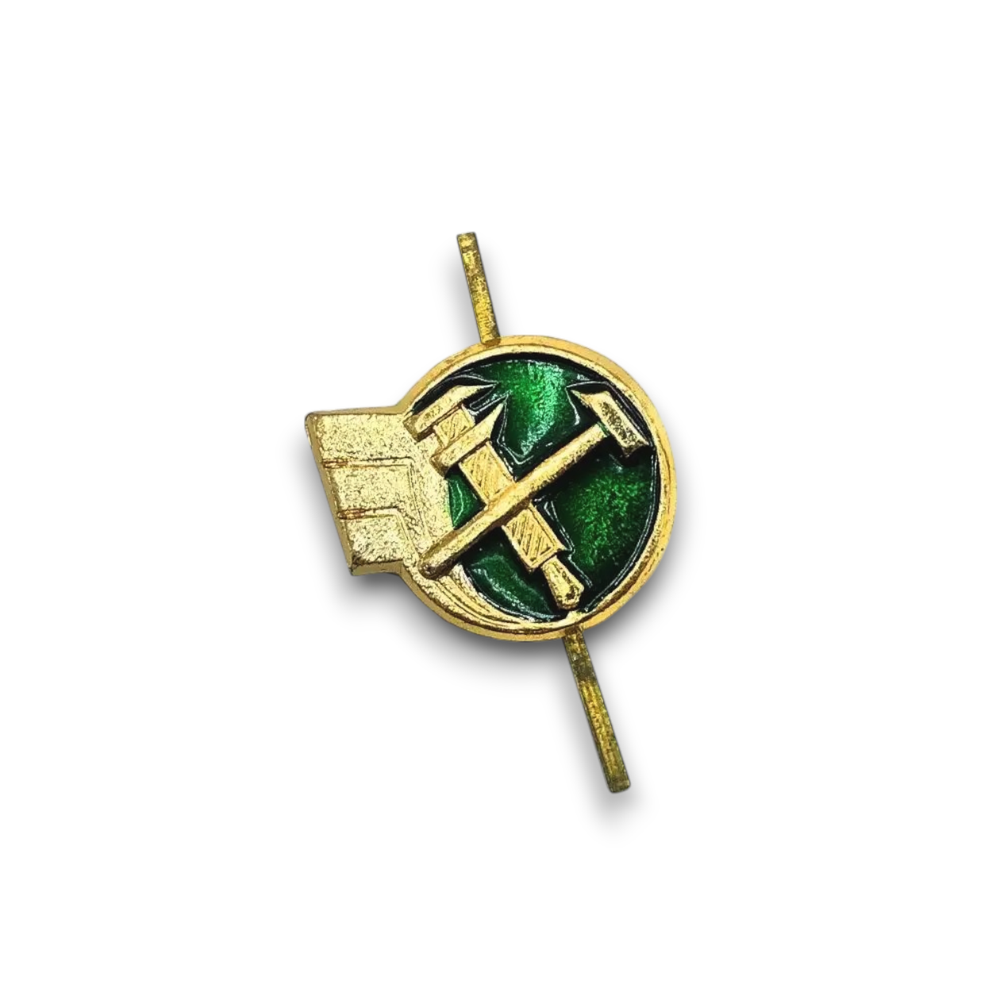 Эмблема ( Знак ) Петличная ( Петлица ) РЖД Правая С Эмалью Золотистая