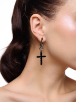Серьги "Snake Black Cross"